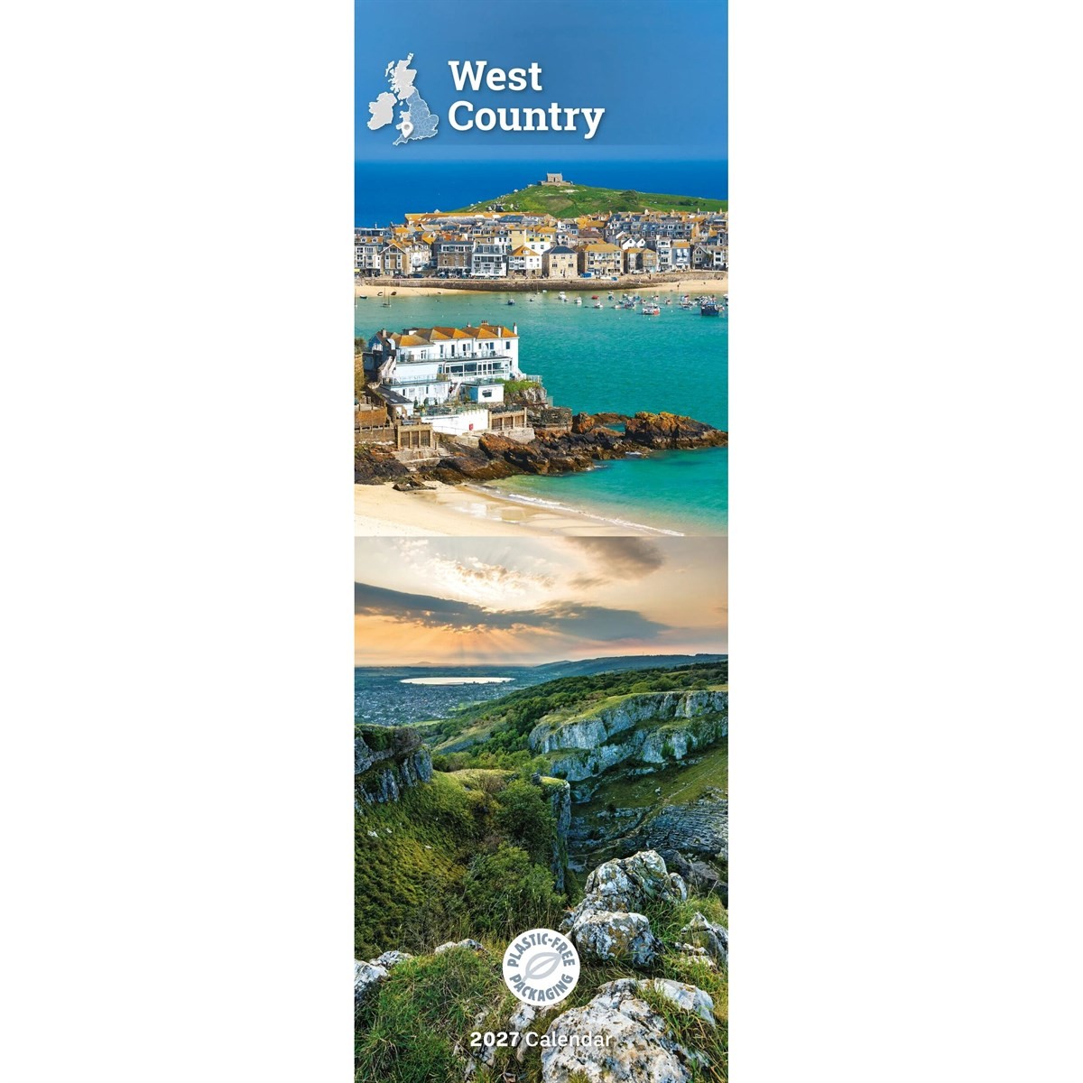 West Country Slim Calendar 2027, Wall Calendars, Month To View, Travel, Gift