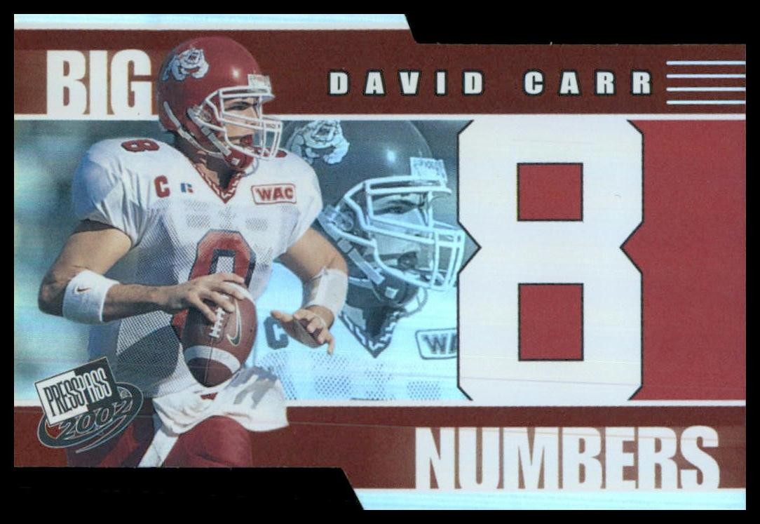 David Carr Press Pass Big Numbers #BN1 Base