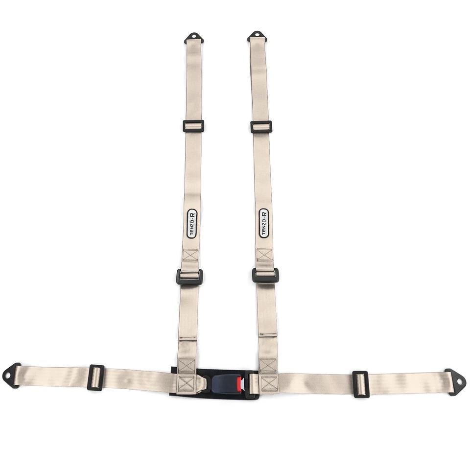 Tenzo-R Sport Tirantes Cinturón De Seguridad 4 Puntos Plata Gris E-Marca - Imagen 2 de 4