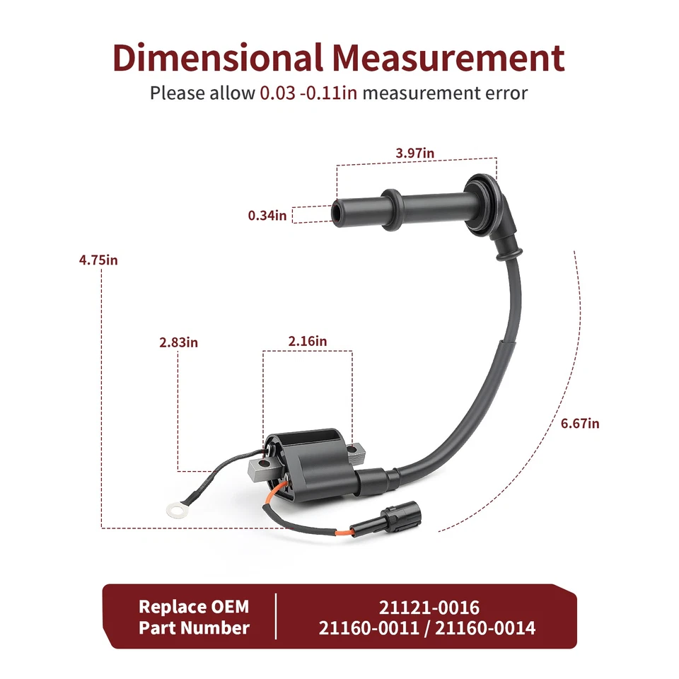 # 21160-0014 21160-0011 PARA KAWASAKI KX450F 2006 2007 2008 BOBINA ENCENDIDO CON TAPA Foto 3 de 4