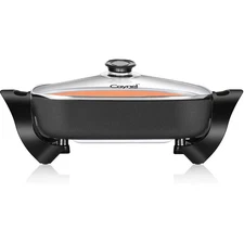 CAYNEL Caynel 12'' Non Stick Electric Skillet with Glass Lid - Free Ship