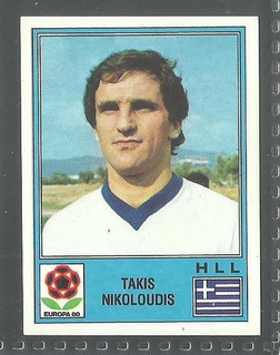 Takis Nikoloudis GREECE Panini Europa '80 Sticker [Unused]