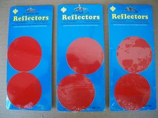 RED 3 INCH STICK ON REFLECTORS 3 PACKAGES