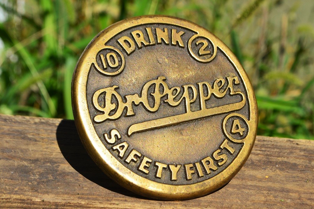 Drink Dr. Pepper Brass Sidewalk Marker - 10 2 4 Safety First