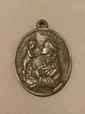 Saint Anthony St Antoine De Padoue Francis Francois D’assise Pendant Medal Rare