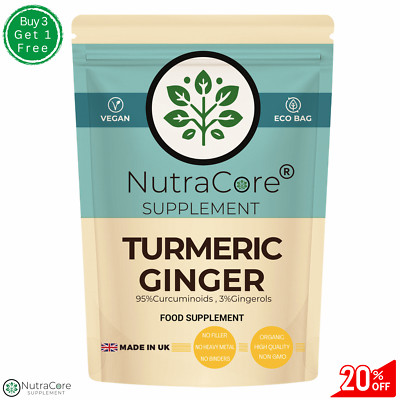 ''Turmeric+Ginger'' Caps 500mg-(90%Curcuminoids&3%ginger)-Energy&Digestion-90Cap