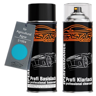 Autolack Spraydosen Set für Agricultural Agrar 21554 Sulky Blauw Basis Klarlack