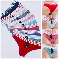 6-12 Women BIKINI Cheeky Hispter Panties Undies 95% COTTON ACTIVE WEAR 3053 S-XL