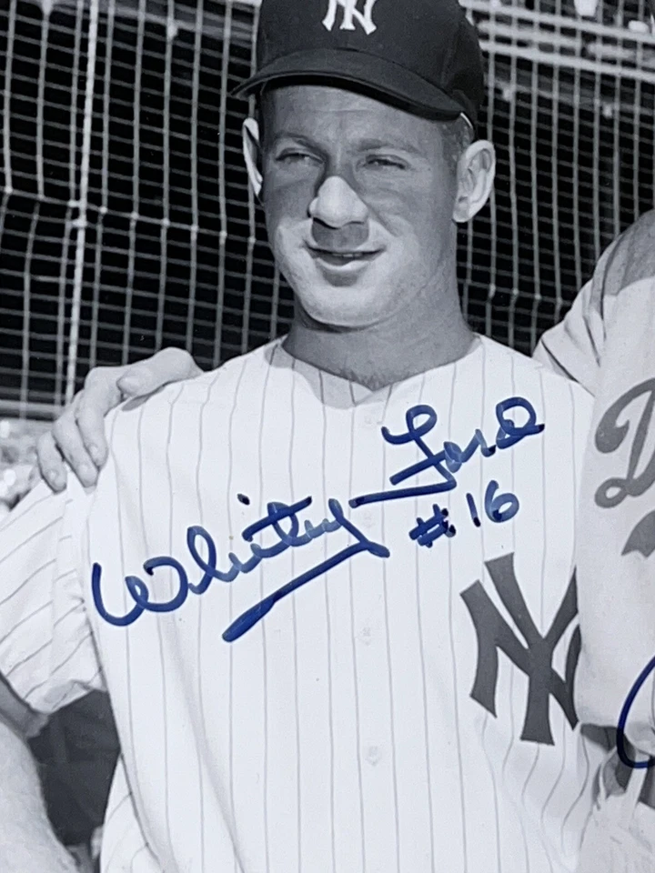 WHITEY FORD ROGER CRAIG DUAL SIGNED AUTOGRAPH PHOTO FRAMED W/COA YANKEES DODGERS - Image 4 of 4