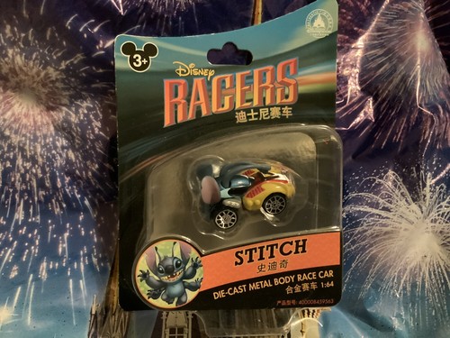 Disney Parks Shanghai 2014 Disney Racer Stitch Die Cast Car NEW SEALED - Foto 3 di 5