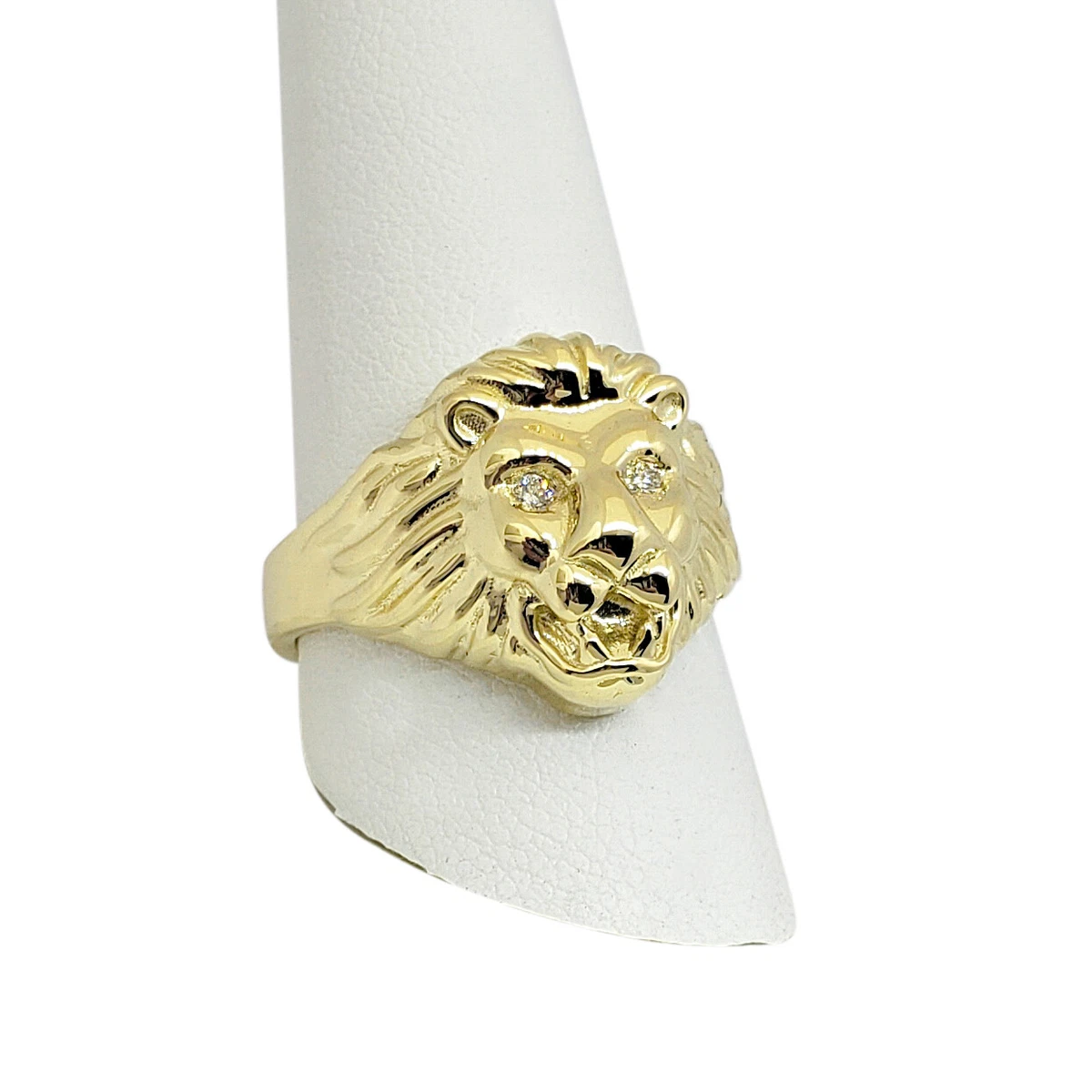 Gold Lion Ring for Men 10K Yellow Solid Gold Lion Head Ring Size 11 | eBay