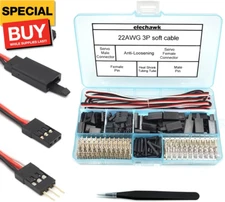 30 Sets Servo Connector Male Female Plug Crimp Pin Cable Kit Compatible with Fut