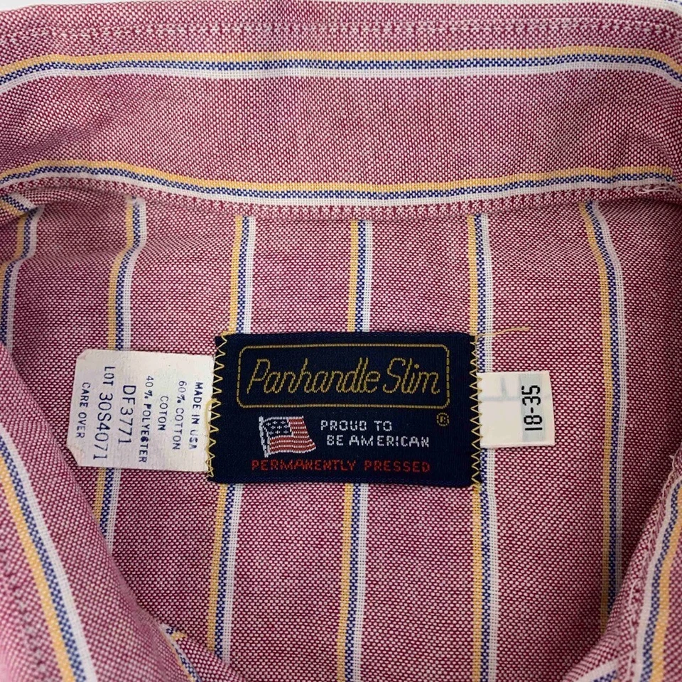 Camisa de vestir Panhandle delgada con botones rosa a rayas vaquero occidental 18-35 Foto 3 de 4