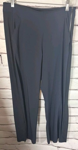 Athleta Damengröße 6 blau mit schwarzen Streifen Gramercy Trainingshose Hose weites Bein - Bild 2 von 9