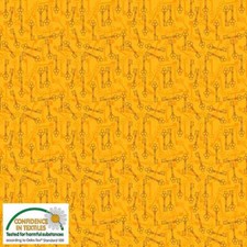 Stof European Quilting Best Bits Keys Lt Orange Cotton Fabric By The Yard