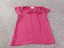 Loft top small pink pullover womens casual blouse polyester classic