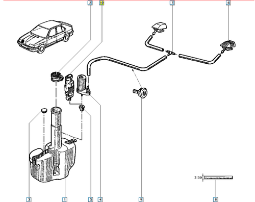 POMPA ACQUA LAVACRISTALLO PARABREZZA PER RENAULT R19 R21 CLIO I - ERA 465037 - Imagen 7 de 7