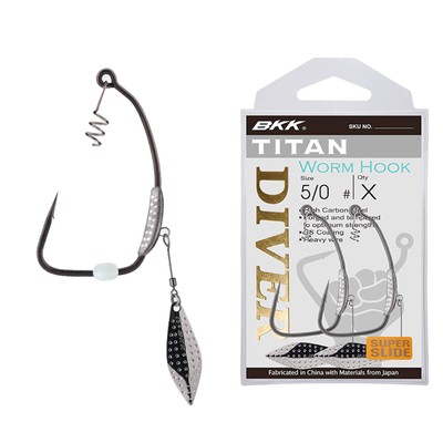 BKK Titan Diver | 2x Wide Gape Offset Haken + Blei Gewicht + Spinnerbatt 1/0 2/0