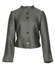 Giorgio Armani Mandarin Collar Jacket In Grey Cashmere Fr38