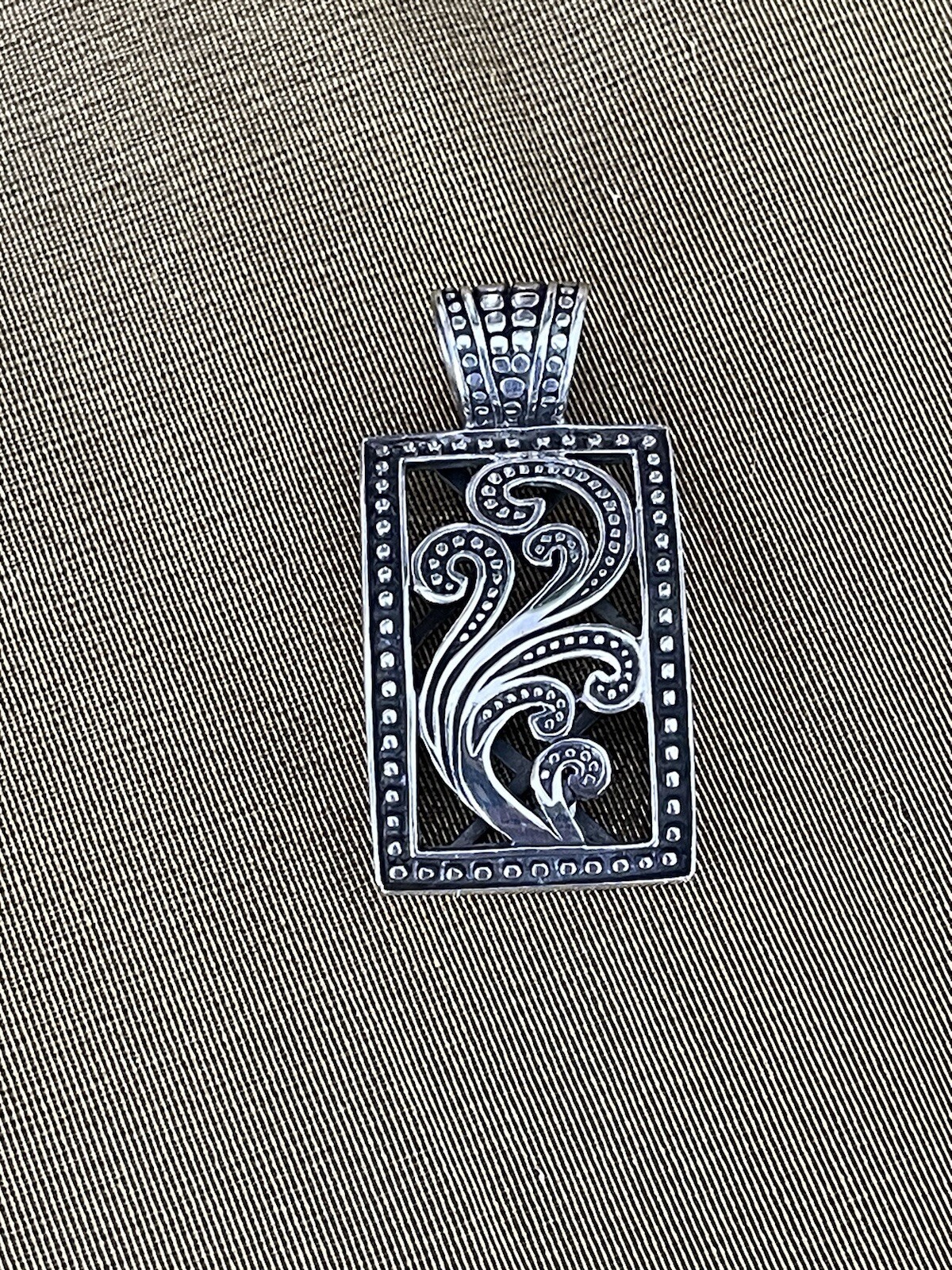 Silpada Sterling Silver Swirl Rectangular Pendant… - image 2