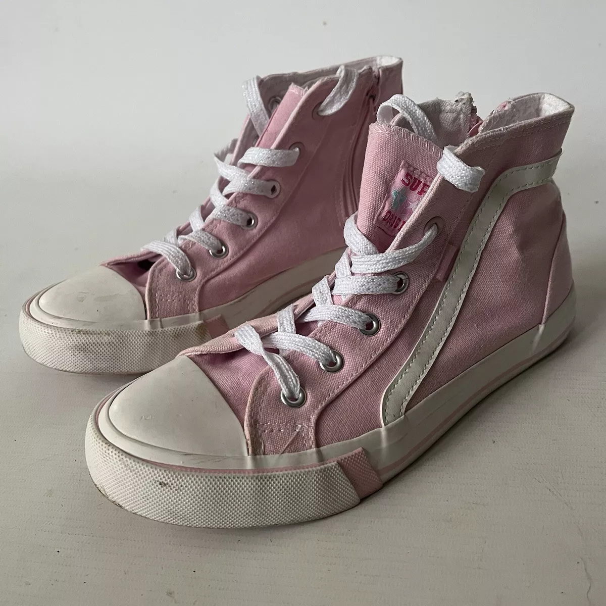 Lily And Dan Girls Baby Pink High Tops Trainers Pumps Shoes Size Uk 4 37