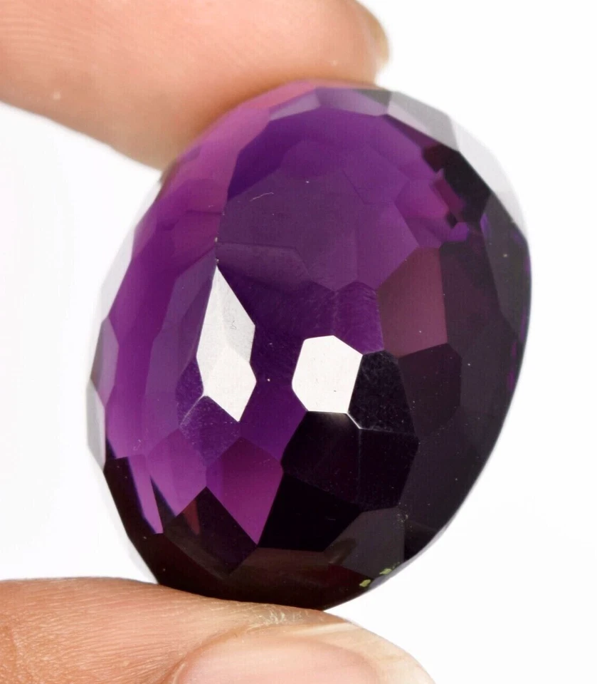AAA+ Purple Amethyst 69.9 Ct. Faceted Oval Cut Loose Gemstone for Ring & Pendant - Image 3 of 4