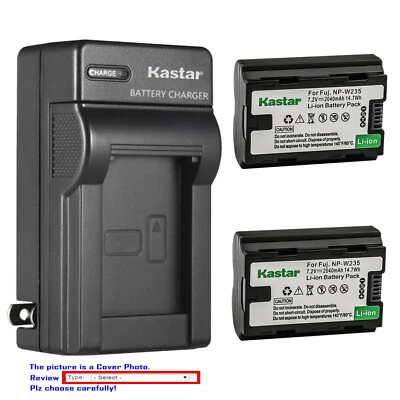 Kastar NP-W235 Battery AC Wall Charger for Fujifilm X-T5 XT5 Mirrorless Camera
