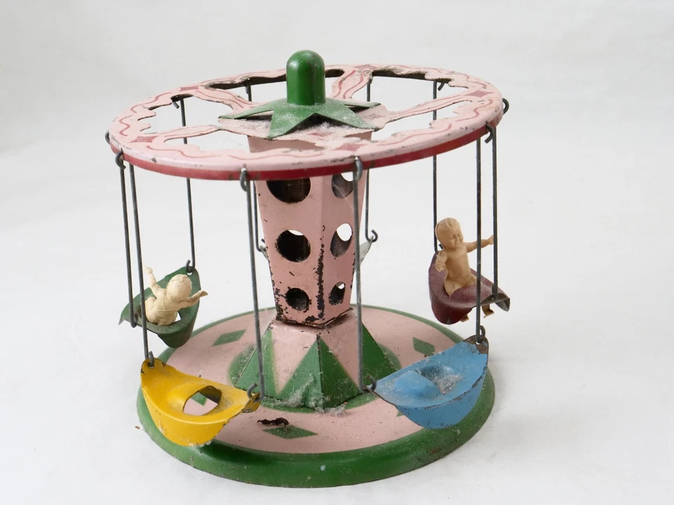 JML Magnin Lyon France Manège Fête Foraine en tôle peinte tintoy diamètre 15 cm - Photo 2/4