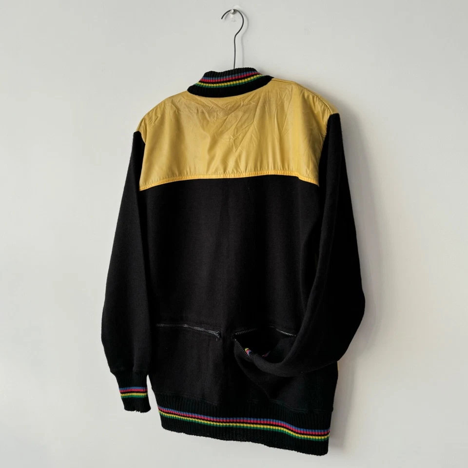 Chaqueta amarilla vintage años 70 SMS Santini para hombre retro invierno ciclismo lana talla M/L Foto 3 de 4