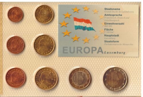 Luxemburg 1 Cent - 2 Euro Kursmünzensatz lose 2004 im Blister - Picture 1 of 3