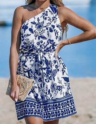floral mini beach dress for women Genovia Orange Floral Mini Dress main image 0