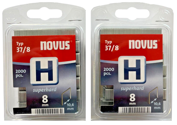 2X 2000 Tackerklammern Novus Typ H 37 8 X 10,6 Mm Superhart Heftklammer 042-0370-image