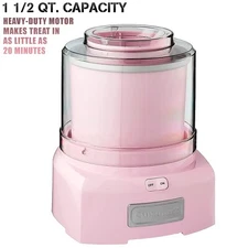 Cuisinart Ice Cream Maker Machine, 1.5 Quart Sorbet, Frozen Yogurt Maker, PINK