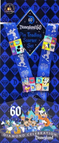 Disneyland Diamond 60 Attractions Pin Trading Starter Set Disney Lanyard + 4 Pin - Picture 4 of 5