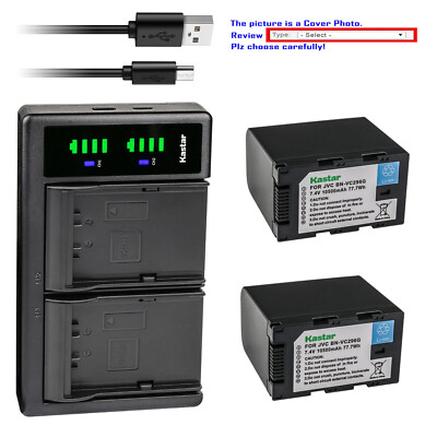 Kastar BN-VC296G Battery LTD2 Charger for JVC GY-HC500SPCN GY-HC500UN GY-HC550UN