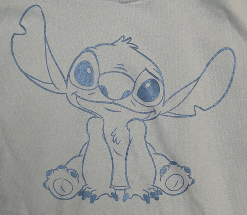 Disney Stitch Pullover Hoodie Youth Medium Blue Fleece Pocket - Picture 2 of 4
