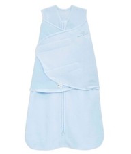Halo SleepSack Swaddle Size 0-3 months Blue Fleece Zipper 3 Ways