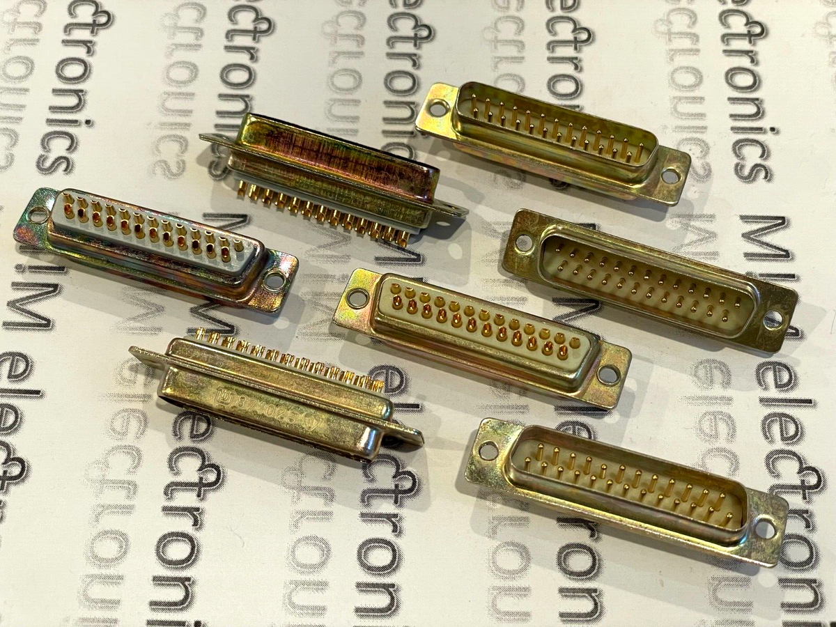 10x UNITRA 871025 D-sub 2-row 25-pin Male Socket Chassis Connector