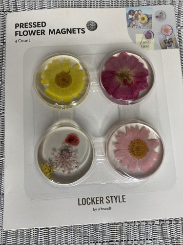 Locker Style U Brands 4PK Decorative Pressed Flower Strong Hold Locker Magnets - Picture 3 of 4