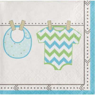 Bundle of Joy Boy Beverage Napkins - Baby Shower Party Supplies
