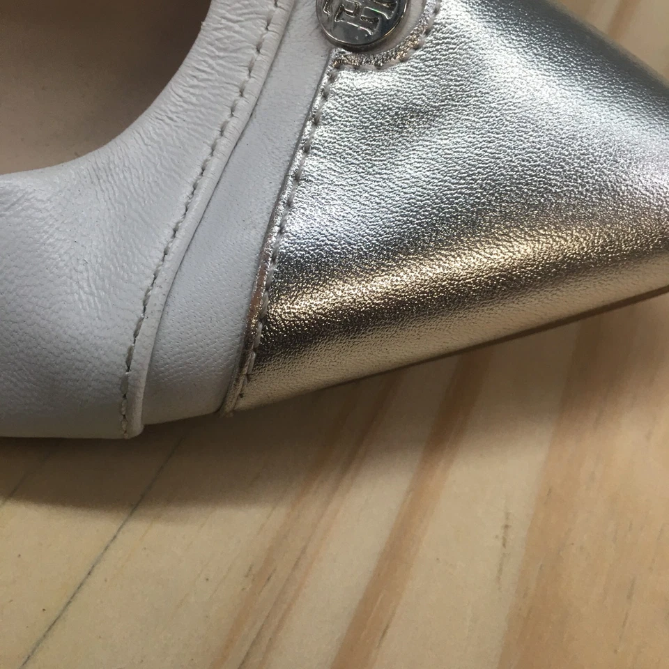 Tommy Hilfiger Shoes Womens 7.5 M Thalia Ballet Flats White Leather Pointed Toe - Image 3 of 4