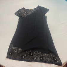 Alice + Olivia Black Beaded Embellished Silk Dress Size Small