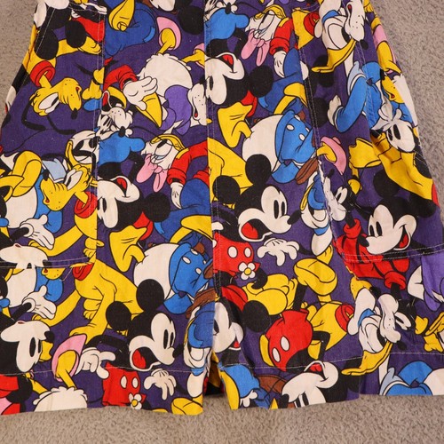 Disney Overalls Women Large Mickey Minnie Pluto Donald Light Linen Blend 90s y2k - Picture 3 of 9