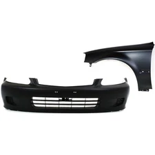 Front Bumper Cover and Left Fender Kit For 1999-2000 Honda Civic Primed 2Pc