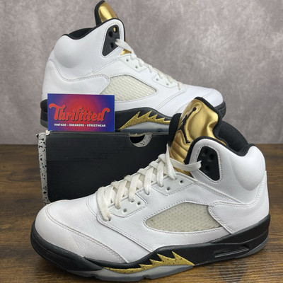 Air Jordan 5 Retro Olympic Size 8.5 136027-133 Gold White Black OG Rare Sneakers