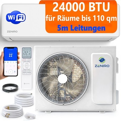 Split Klimaanlage Set 24000BTU bis 110qm Kühlen A++/ Heizen A+  Ioniser Inverter