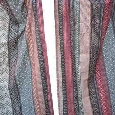 Dunelm Mizar Terracotta Curtains Pair + Tie Backs 66"W 54"D Pencil Pleat Light