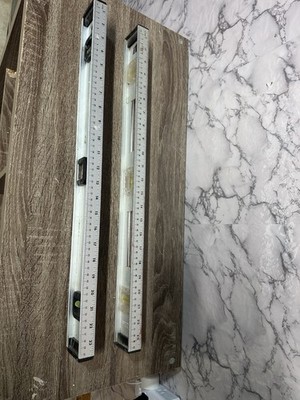 Johnson Level & Tool 24'' Aluminum Spirit Levels Pair (x2) 60cm Ruler H1324 USA 