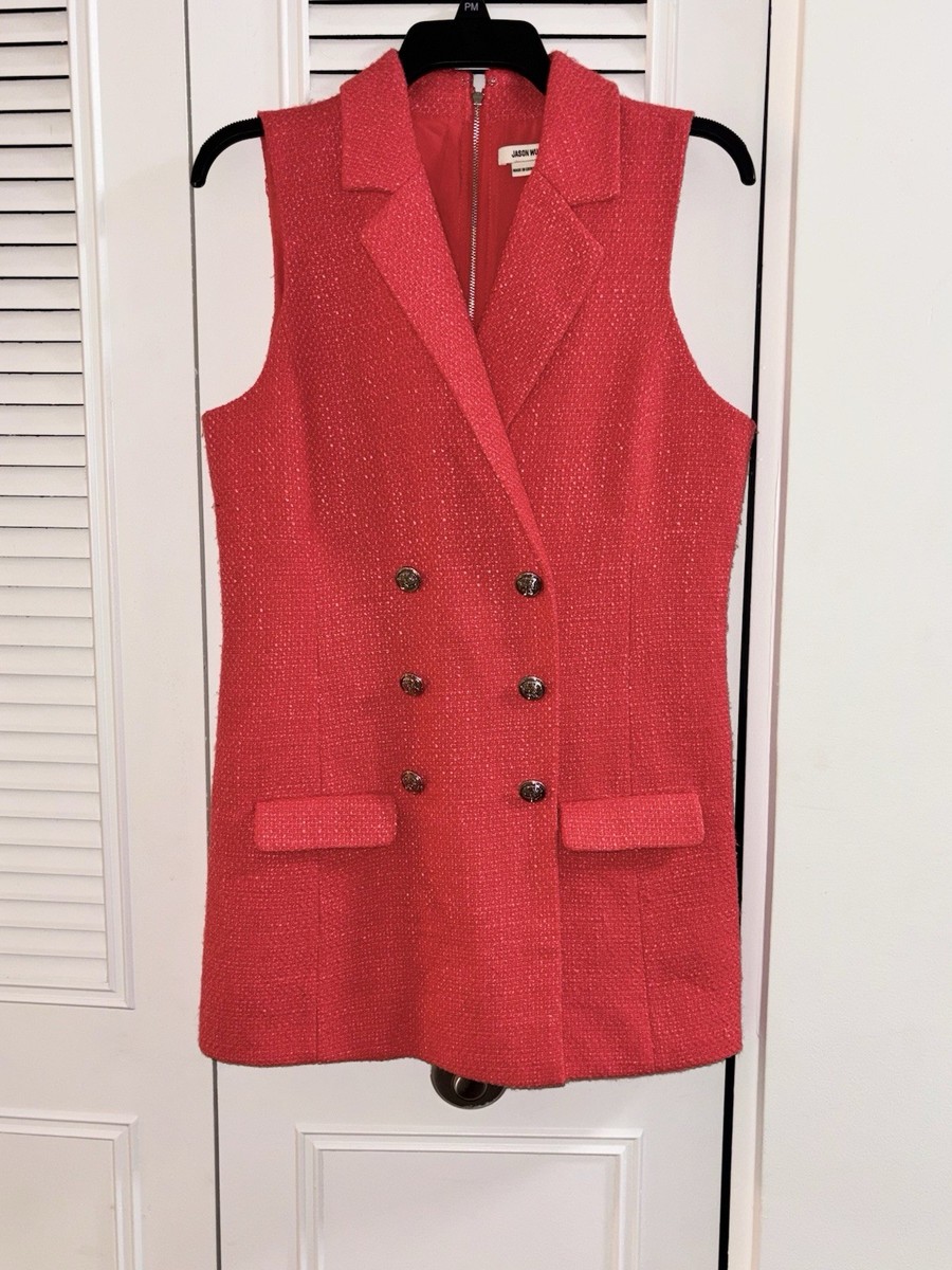 orange sleeveless blazer dress Jason Wu Dresses | Bnwt Jason Wu Sleeveless Zip Up Dress With Front Buttons. Size Medium | Color: Pink | Size: M