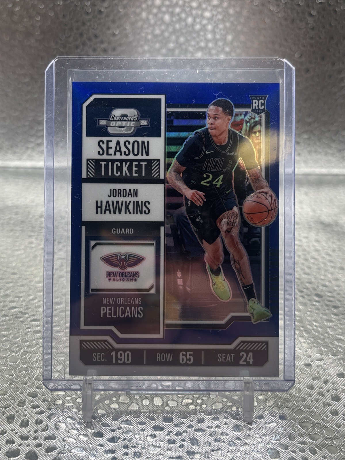 2023-24 Panini Contenders Optic - Jordan Hawkins #18 Blue Prizm /99 Pelicans